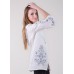 Embroidered blouse "Rain Drops" blue on white